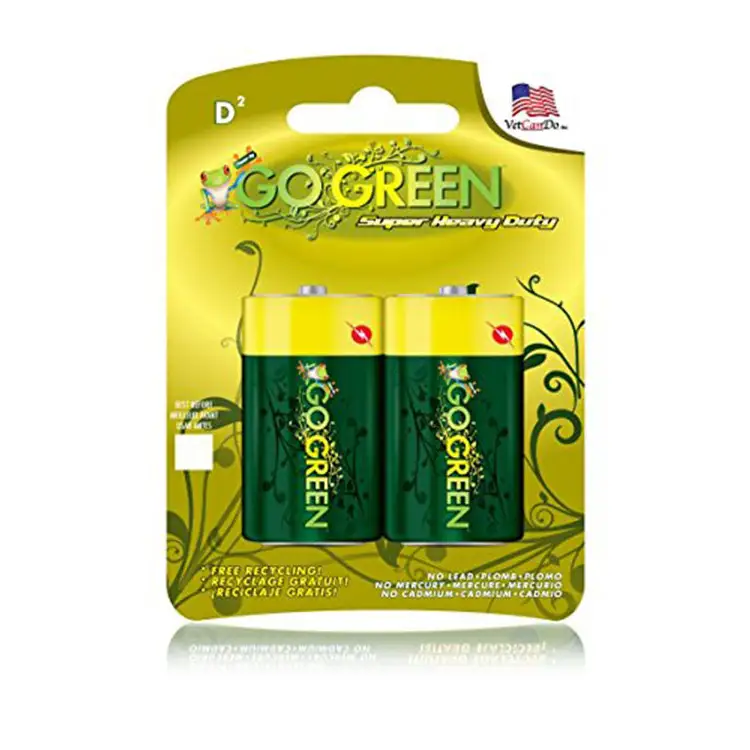 Go Green Power Super Heavy Duty Batteries D (Pack of 2)