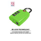 Gogreen 3 Digit Combo Lock (Green) TR1120GN - Misc