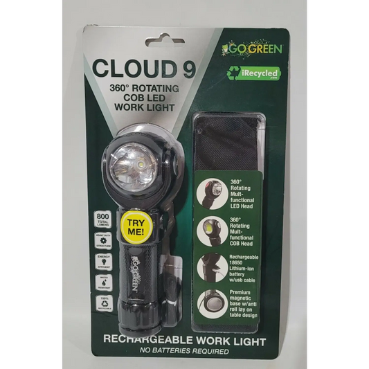 GoGreen Cloud 9 360° Rotating COB LED Work Light -