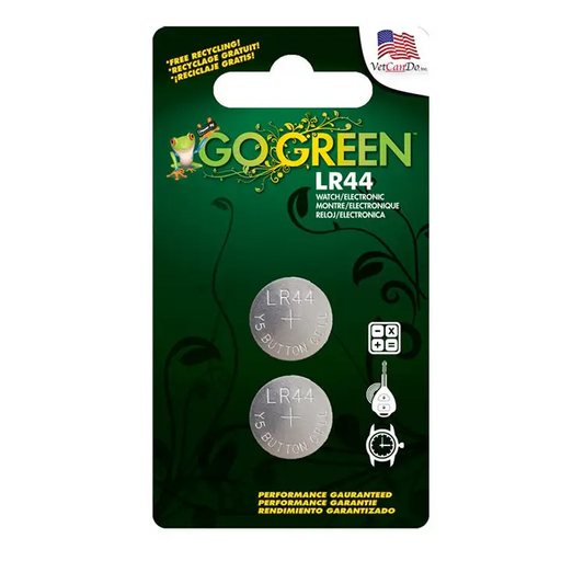 GoGreen Power 1.5V Y5 Button Cell Batteries - 2 Pack LR44 -