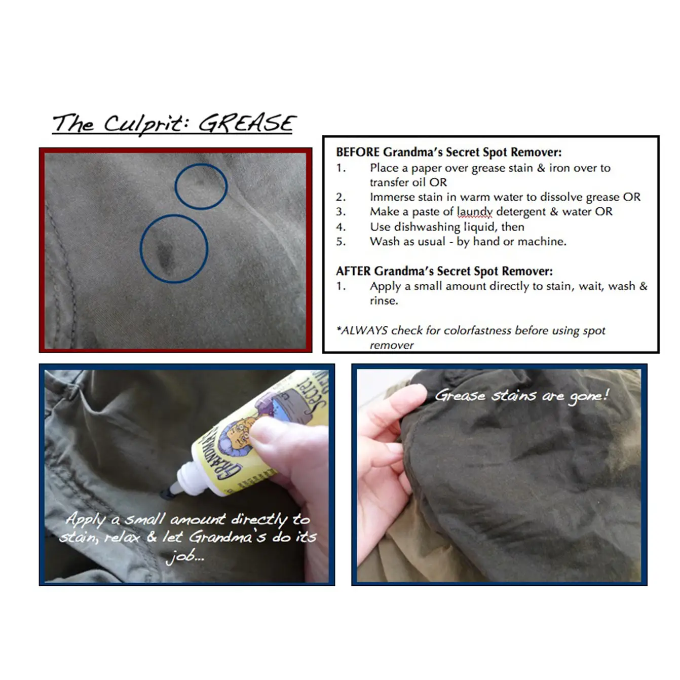 Grandma Secret 2 oz Powerful Fabric Spot/Stain Remover