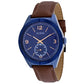 Guess Men’s Dress Quartz Chrono Blue Stainless Steel/Brown