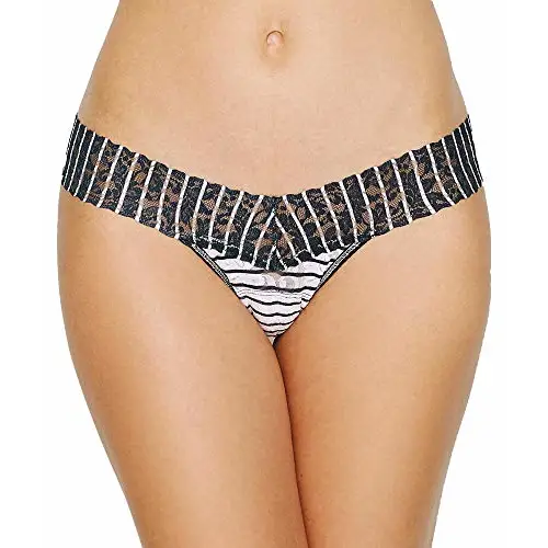 Hanky Panky Inside Out Stripe Low Rise Thong White/Black One