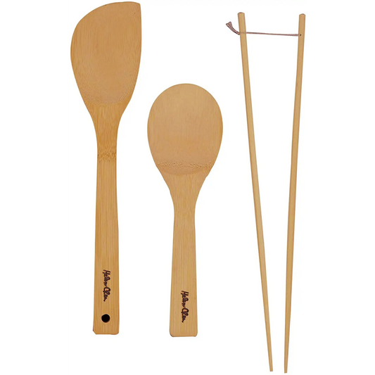 Helen’s Asian Kitchen 3-Piece Bamboo Tools (Paddle Spatula