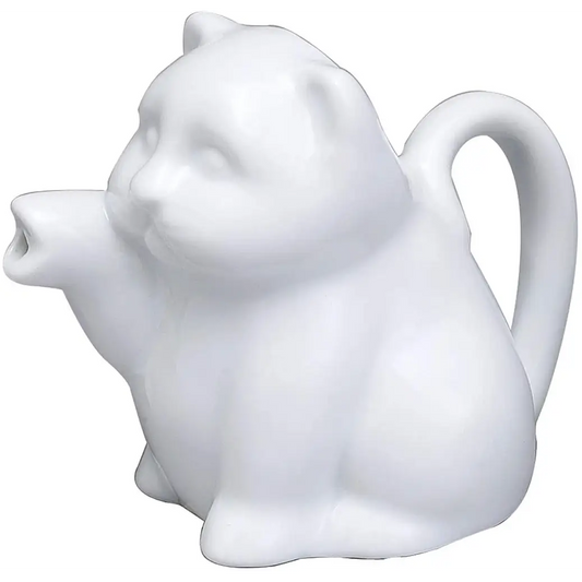 HIC Kitchen Fine Porcelain Mini Cat Creamer 2oz (White)