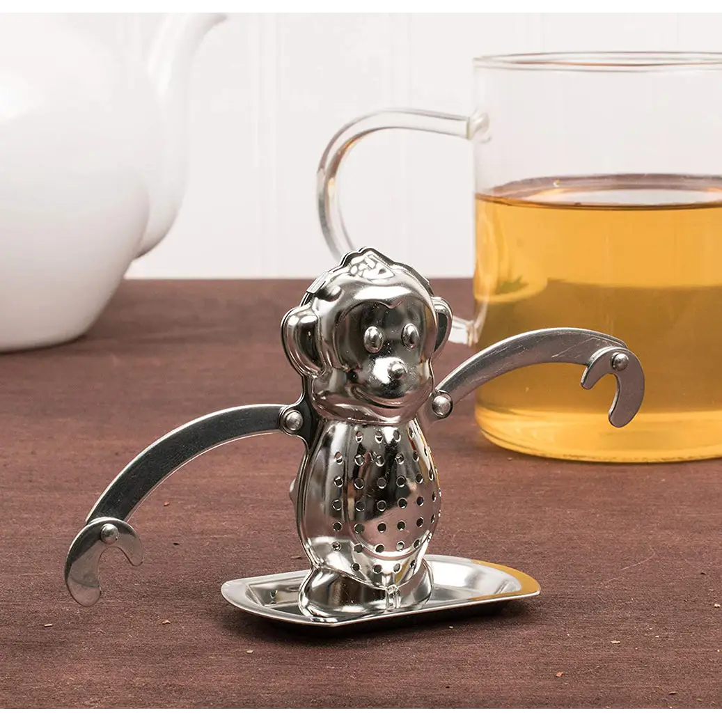 HIC Kitchen Hangin’ Dunkin Monkey Stainless Steel Tea