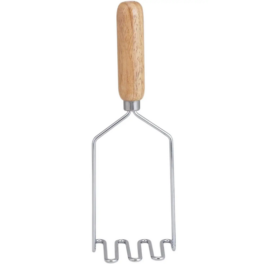 HIC Kitchen Single Wire Design Wood Handle Potato Masher 41A