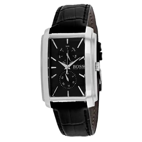 Hugo Boss Men’s Ambition Stainless Steel Black Leather Watch