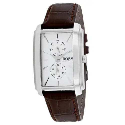Hugo Boss Men’s Ambition Stainless Steel Brown Leather Watch