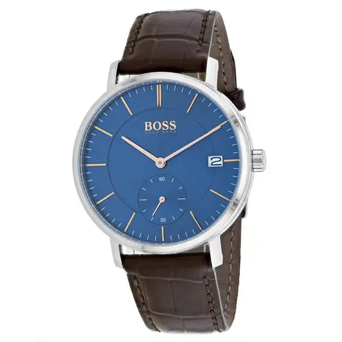 Hugo Boss Men’s Corporal Stainless Steel Brown Leather Watch