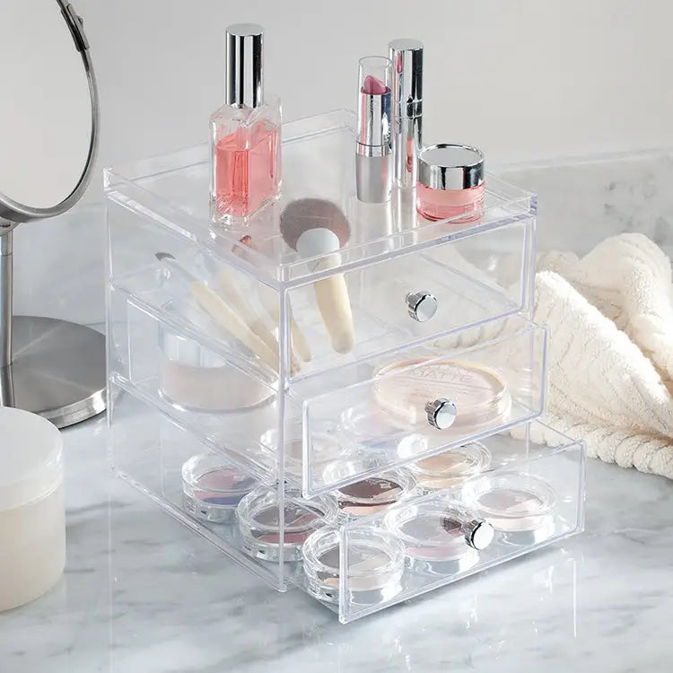 InterDesign 3 Drawers Plastic Vanity Cosmetic Organizer