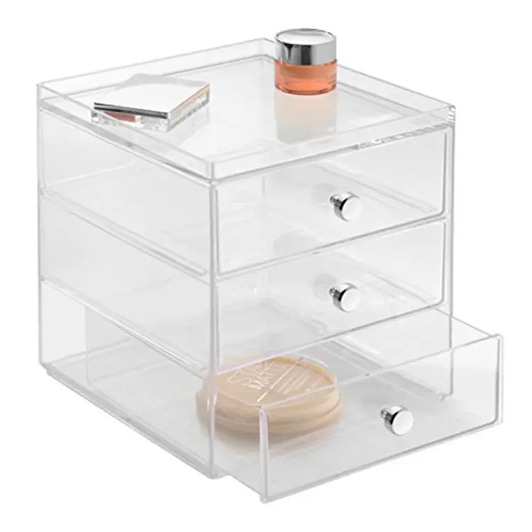 InterDesign 3 Drawers Plastic Vanity Cosmetic Organizer