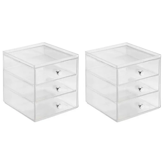 InterDesign 3 Drawers Plastic Vanity Cosmetic Organizer Pack