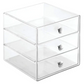 InterDesign 3 Drawers Plastic Vanity Organizer (Clear) 35300