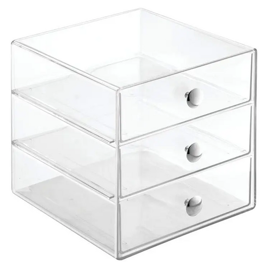 InterDesign 3 Drawers Plastic Vanity Organizer (Clear) 35300