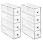 InterDesign 4 Drawers Plastic Vanity Narrow Cosmetics