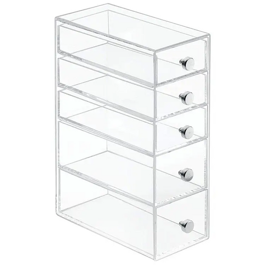 InterDesign 5 Drawers Plastic Vanity Narrow Cosmetics
