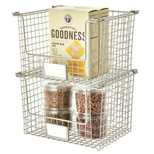 InterDesign Classico Stackable Basket 12 x 10 x 7.75 Large