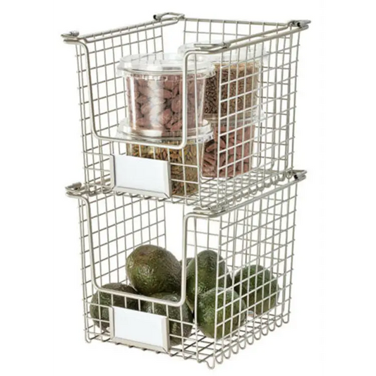 InterDesign Classico Stackable Basket 8 x 10 x 7.75 Small