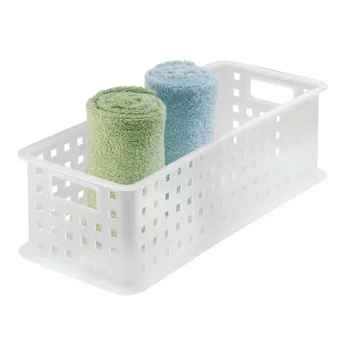 InterDesign Durable Plastic Storage Basket with Handle Pack