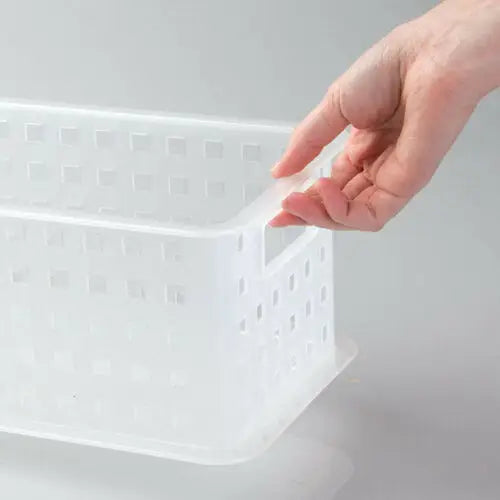 InterDesign Durable Plastic Storage Basket with Handle Pack