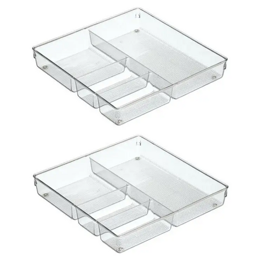 InterDesign Linus Durable Plastic Kitchen Drawer Organizer