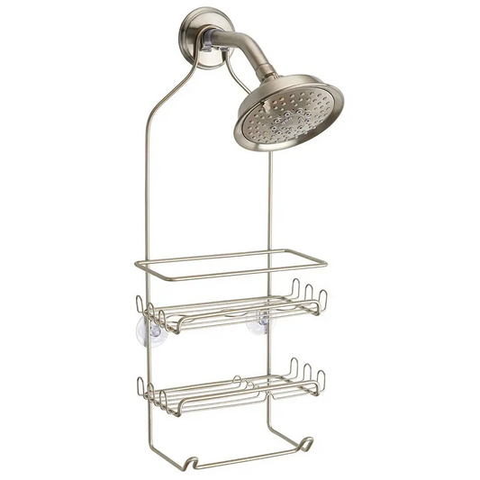 InterDesign Milo Metallic Shower Caddy (Satin Silver) 58694