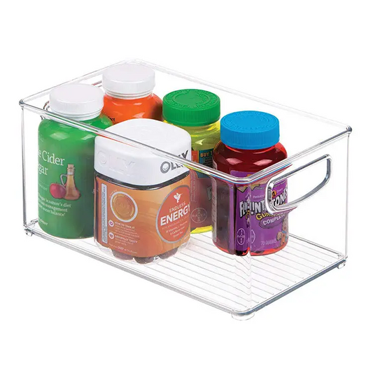 InterDesign Plastic Storage Bin with Handles 3 oz Large