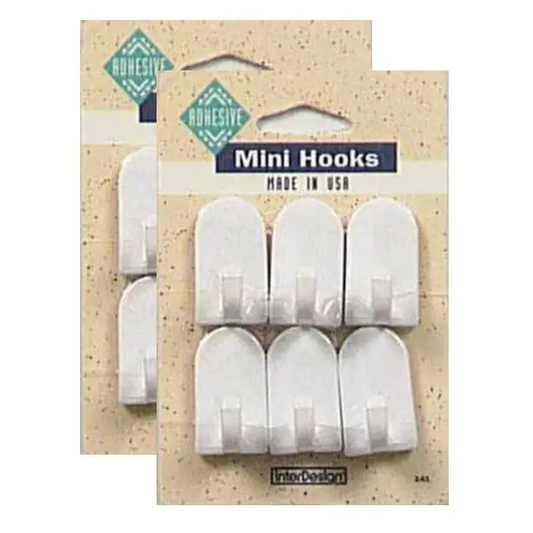 InterDesign Self Adhesive Plastic Hooks Pack of 2 (White) -