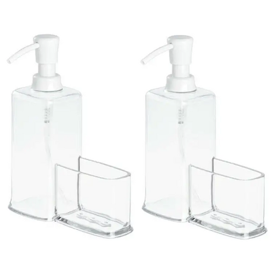InterDesign Vella Plastic Soap Pump with Caddy Pack of 2