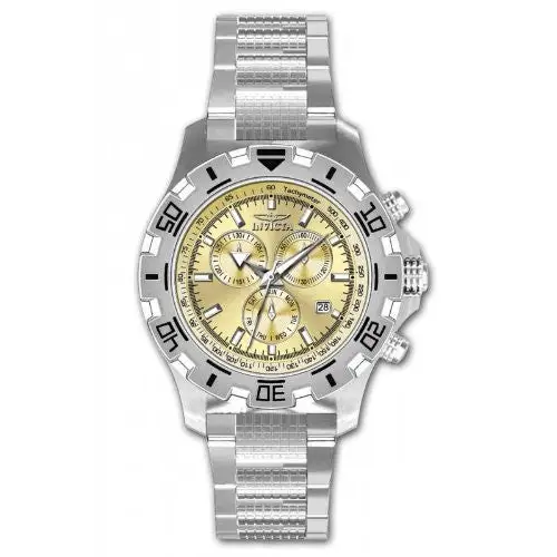 Invicta Gold Dial Quartz Chronograph Luxury Sport Style