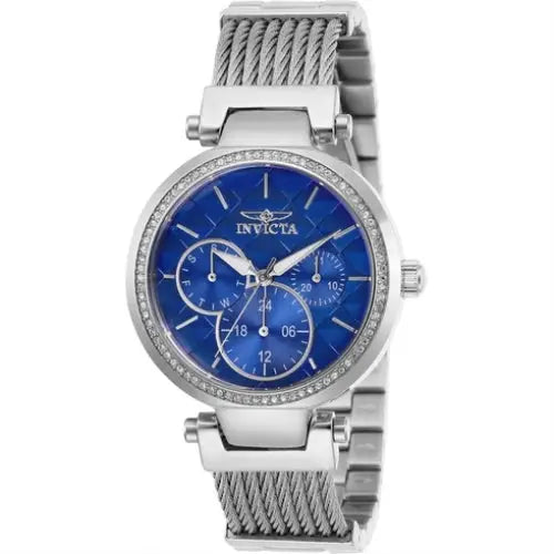 Invicta Lady Angel 28916 Quartz Chronograph Silver Blue Dial