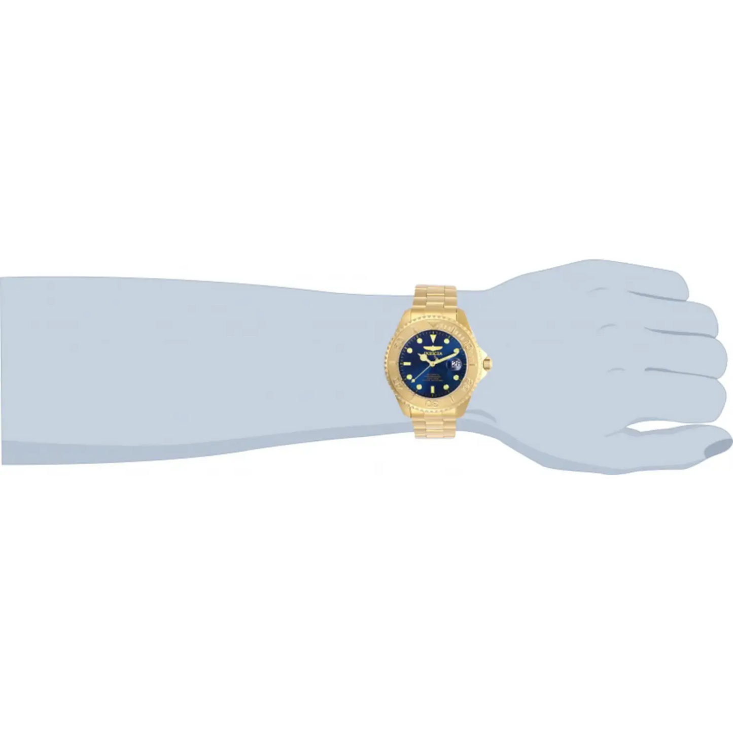 Invicta Men Pro Diver Automatic Blue Dial Gold Tone