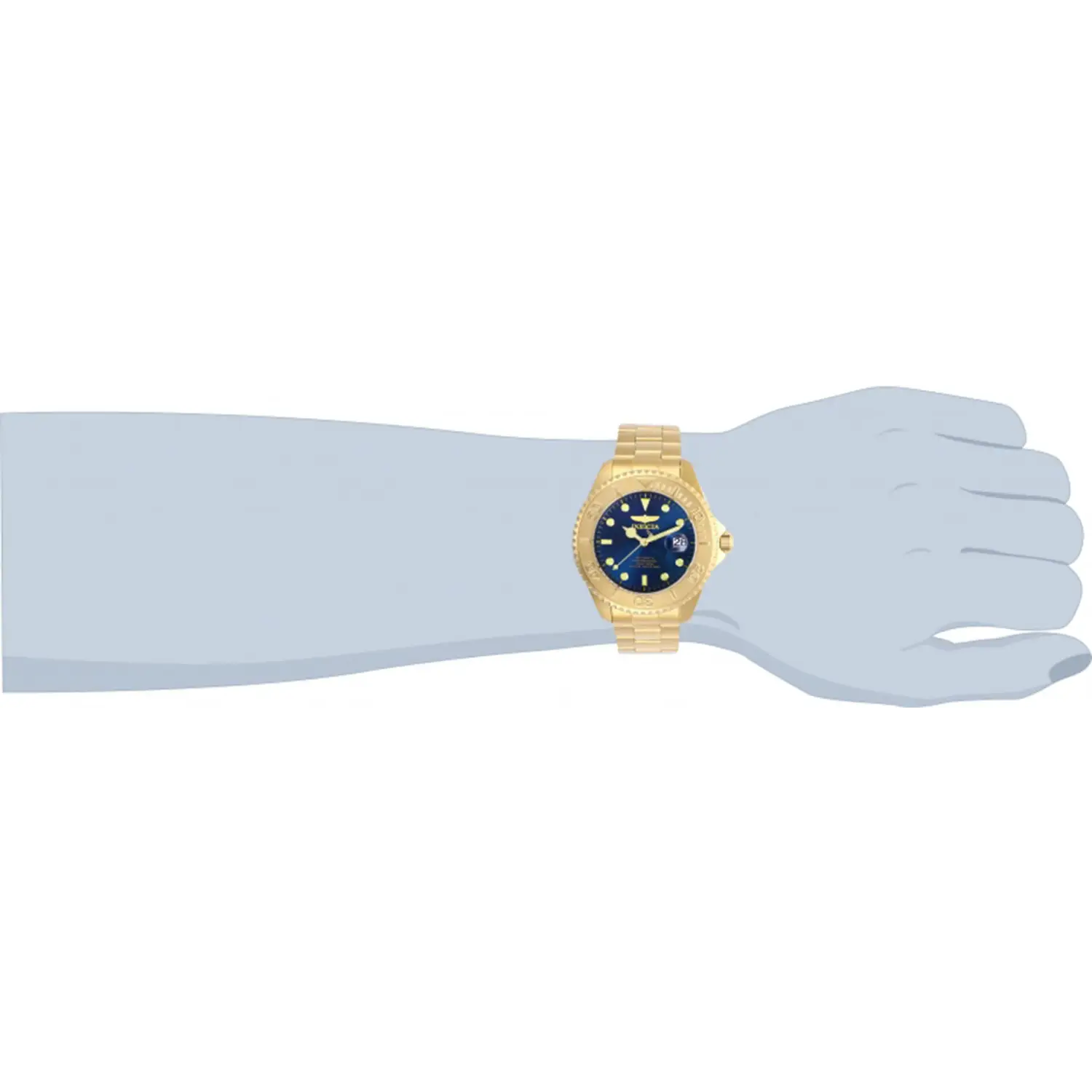 Invicta Men Pro Diver Automatic Blue Dial Gold Tone