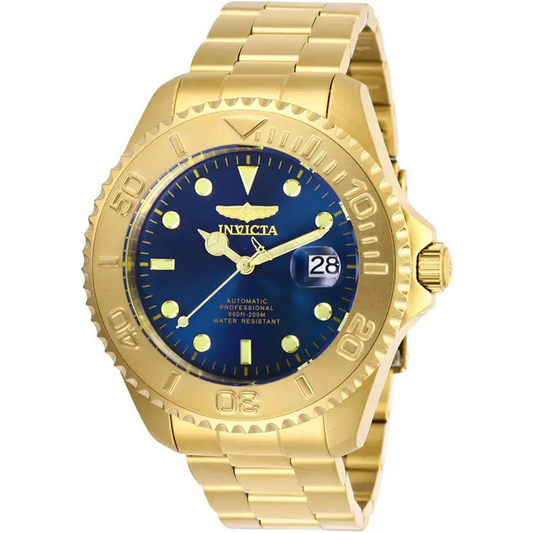 Invicta Men Pro Diver Automatic Blue Dial Gold Tone