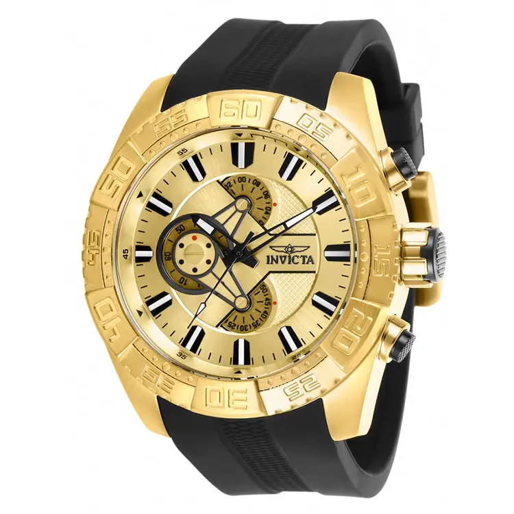 Invicta Men Pro Diver Chrono 100m Gold Tone Stainless