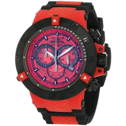 Invicta Men’s 0938 Subaqua Quartz Chronograph Red Dial Watch