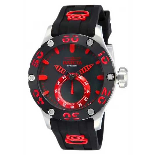Invicta Men’s 12702 Russian Diver Quartz 3 Hand Black Dial