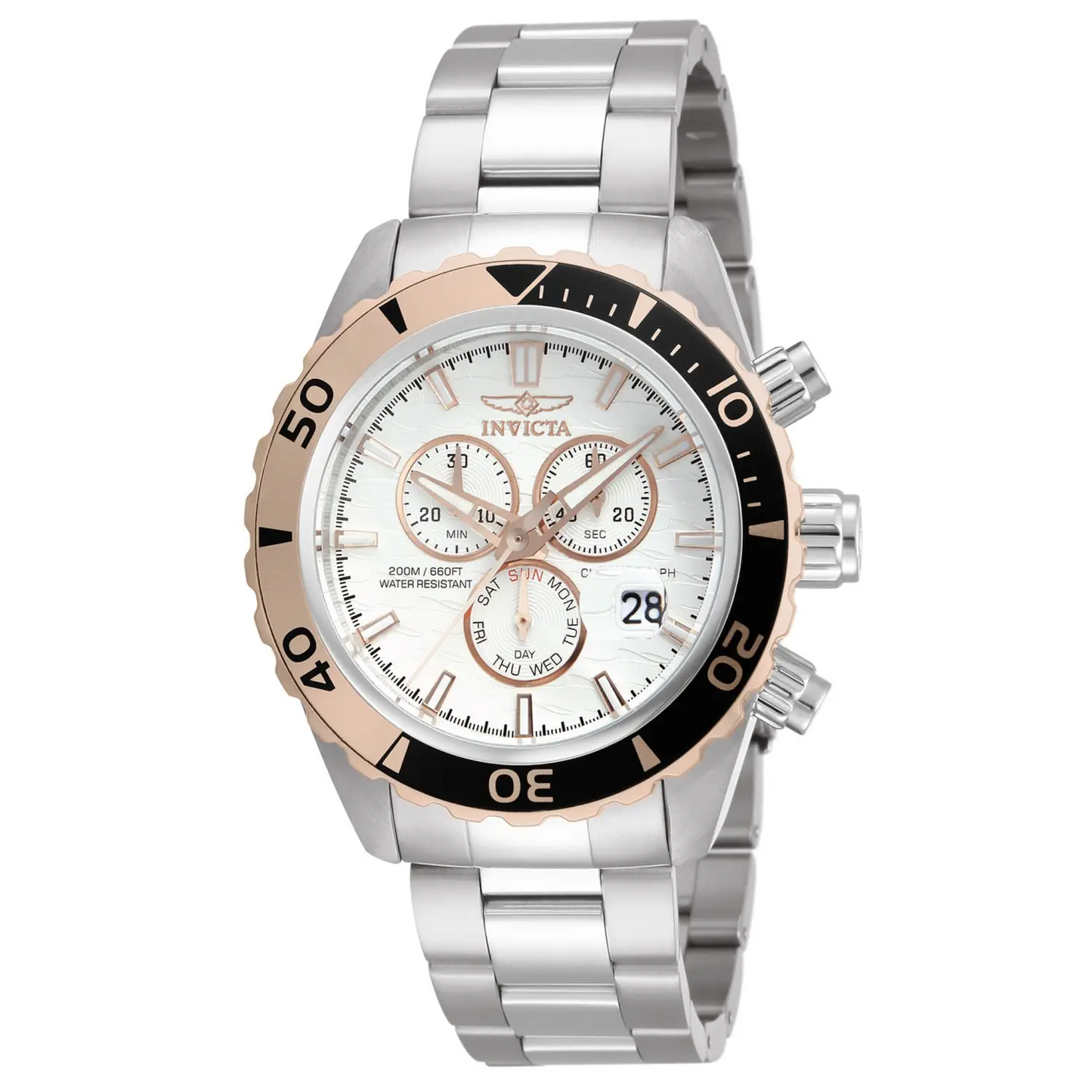 Invicta Men’s 12859 Pro Diver Quartz Chronograph Silver Dial