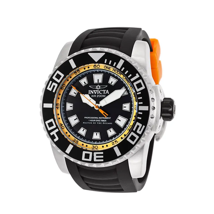 Invicta Men’s 14659 Pro Diver Quartz 3 Hand Black Dial Watch