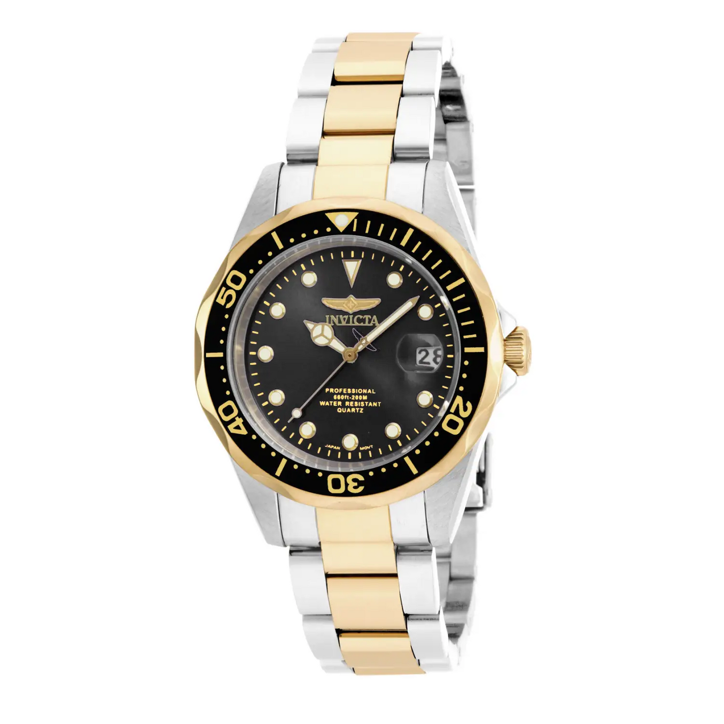 Invicta Men’s 17049 Pro Diver Quartz 3 Hand Black Dial Watch