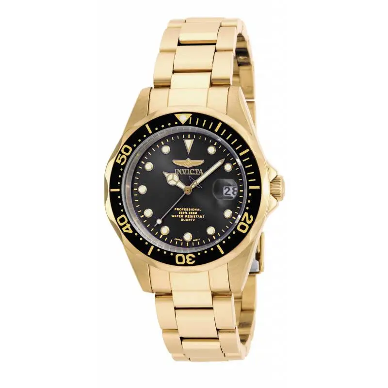 Invicta Men’s 17051 Pro Diver Quartz 3 Hand Black Dial Watch