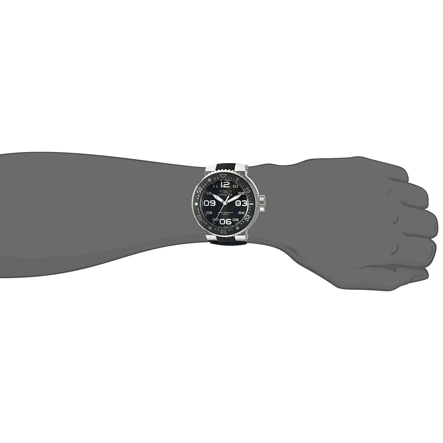Invicta Men’s 21518 Pro Diver Quartz 3 Hand Black Dial Watch