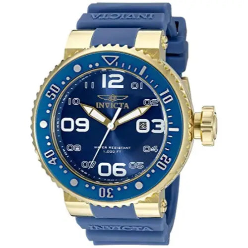 Invicta Men’s 21522 Pro Diver Quartz 3 Hand Blue Dial Watch