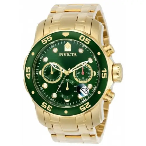 Invicta Men’s 21523 Pro Diver Quartz 3 Hand Green Dial Watch