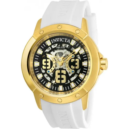 Invicta Men’s 22630 Objet D Art Black & Silver Semi-Skeleton