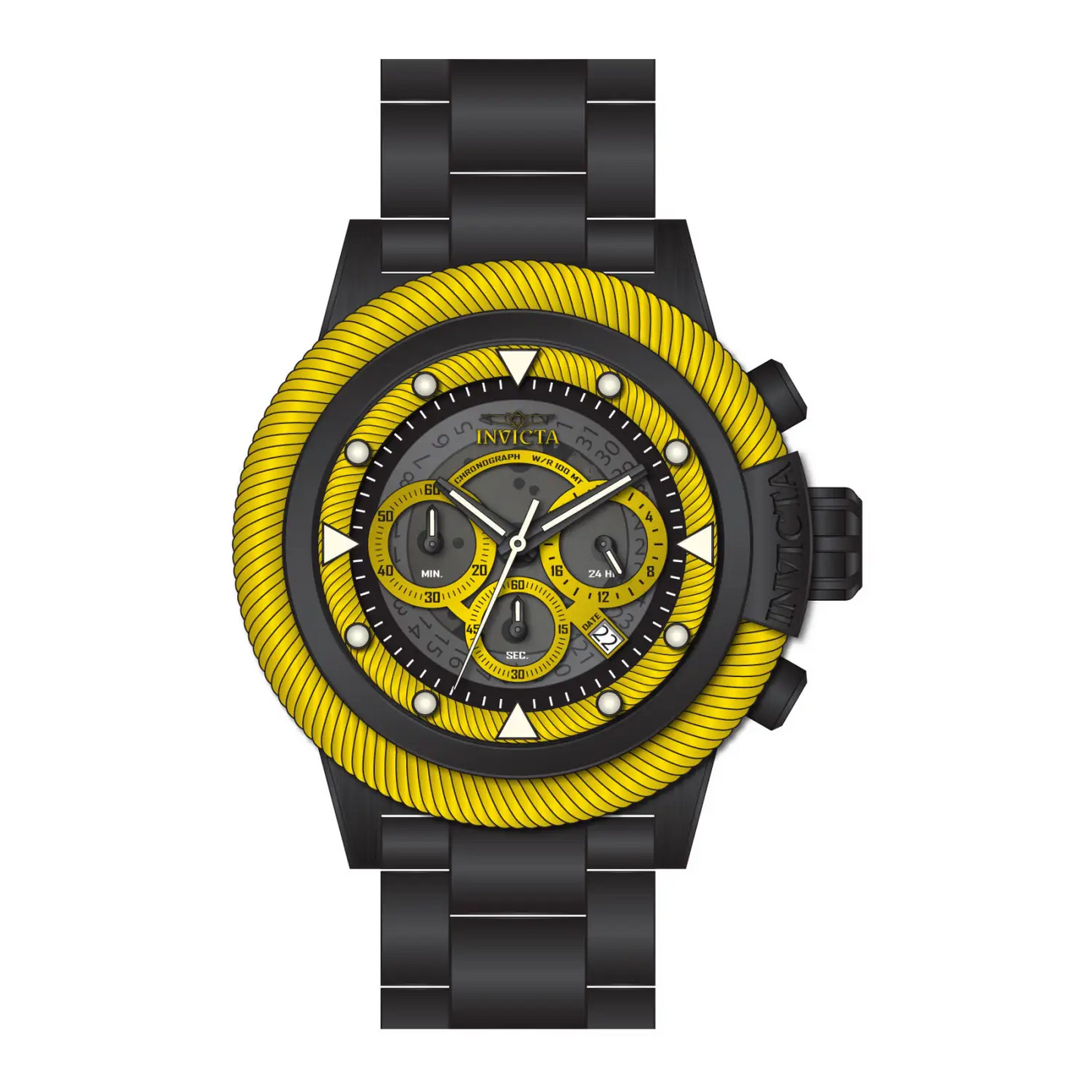 Invicta Men’s 27809 Bolt Quartz Chronograph Grey Yellow Dial