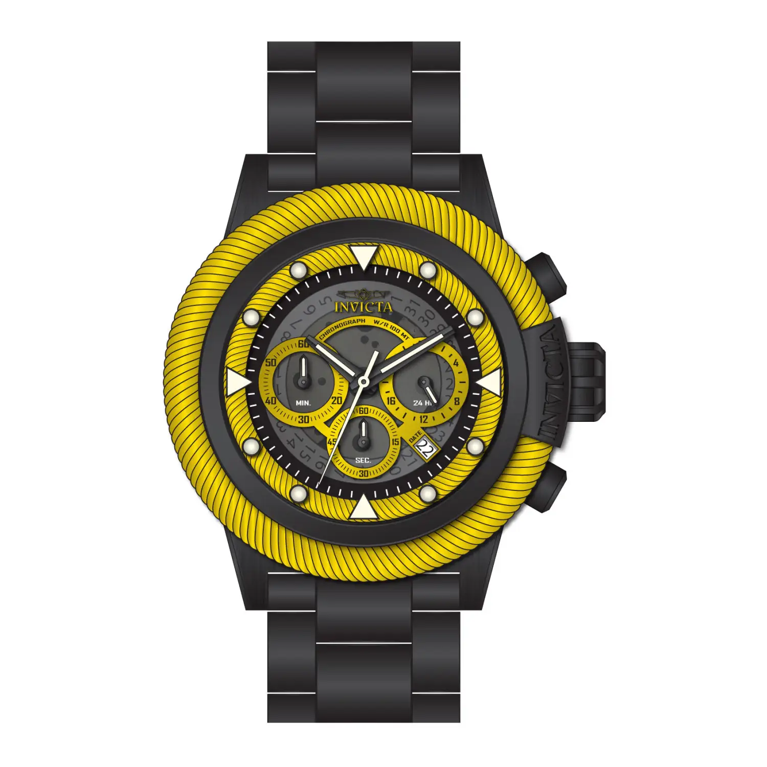 Invicta Men’s 27809 Bolt Quartz Chronograph Grey Yellow Dial