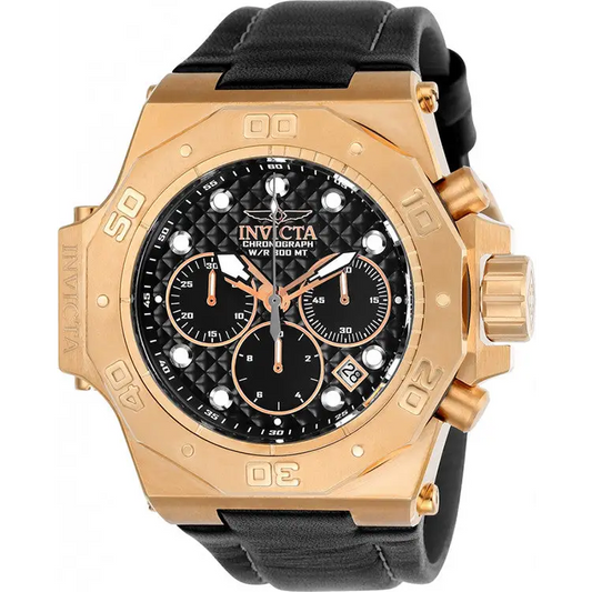 Invicta Men’s Akula Chrono 300m 14k Rose Gold S. Steel/Black