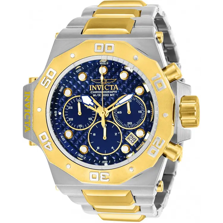 Invicta Men’s Akula Chrono 300m Silver / 14k Gold Plated S.
